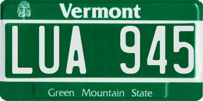 VT license plate LUA945
