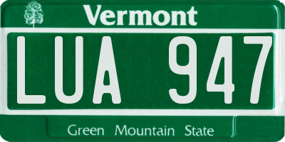 VT license plate LUA947