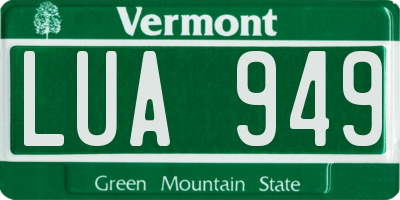 VT license plate LUA949