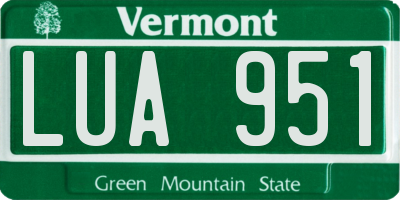 VT license plate LUA951