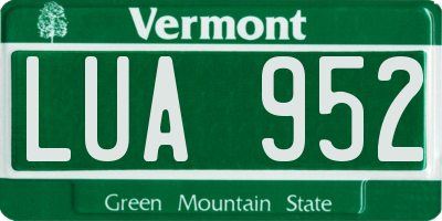 VT license plate LUA952