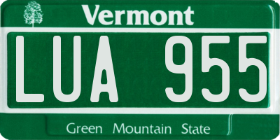 VT license plate LUA955