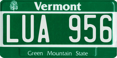 VT license plate LUA956