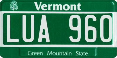 VT license plate LUA960