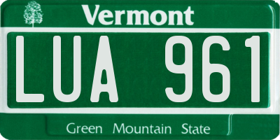 VT license plate LUA961