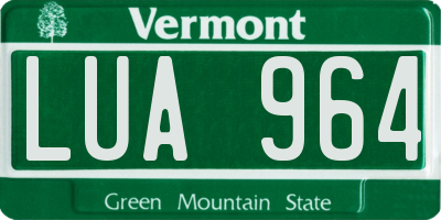 VT license plate LUA964