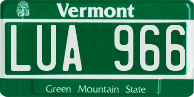 VT license plate LUA966