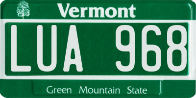 VT license plate LUA968