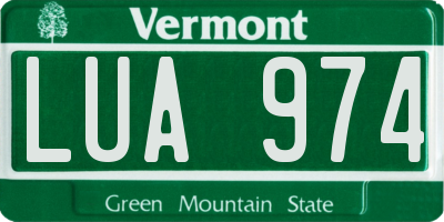 VT license plate LUA974