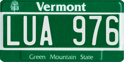 VT license plate LUA976