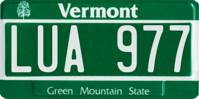 VT license plate LUA977