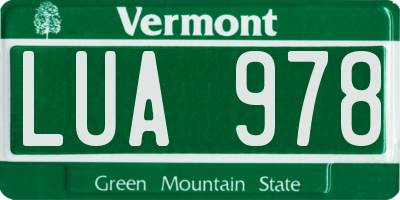 VT license plate LUA978