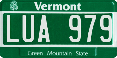 VT license plate LUA979