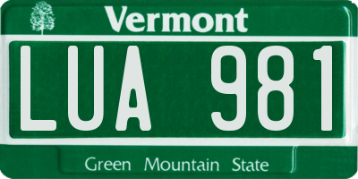 VT license plate LUA981