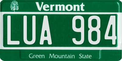 VT license plate LUA984