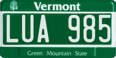 VT license plate LUA985