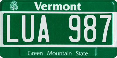 VT license plate LUA987