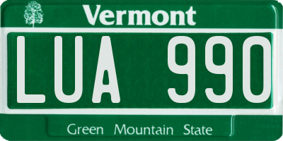 VT license plate LUA990