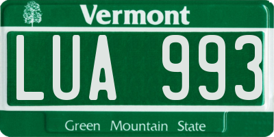 VT license plate LUA993