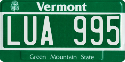 VT license plate LUA995