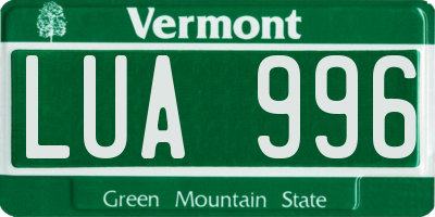 VT license plate LUA996