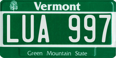 VT license plate LUA997
