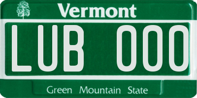 VT license plate LUB000