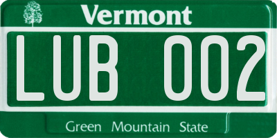 VT license plate LUB002