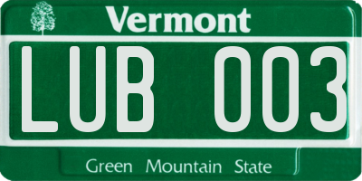 VT license plate LUB003