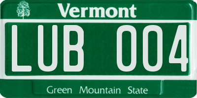 VT license plate LUB004