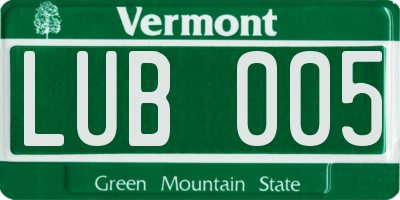 VT license plate LUB005
