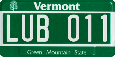 VT license plate LUB011