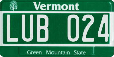 VT license plate LUB024