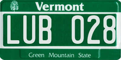 VT license plate LUB028