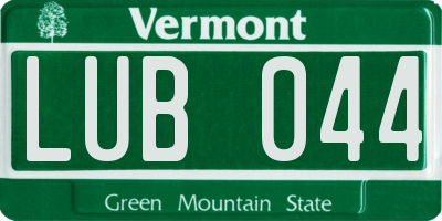 VT license plate LUB044