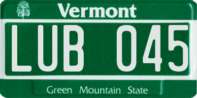 VT license plate LUB045
