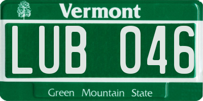 VT license plate LUB046