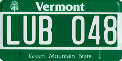 VT license plate LUB048
