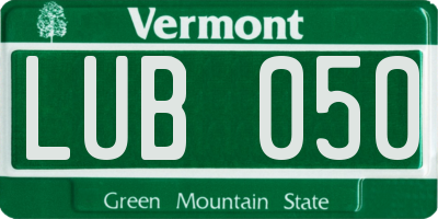 VT license plate LUB050