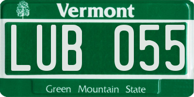 VT license plate LUB055