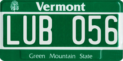 VT license plate LUB056