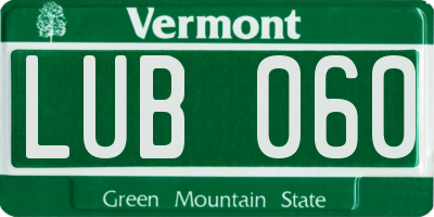 VT license plate LUB060