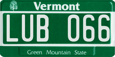 VT license plate LUB066