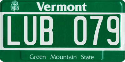 VT license plate LUB079