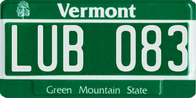 VT license plate LUB083