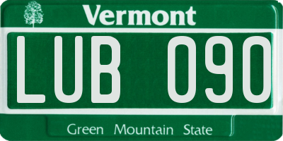 VT license plate LUB090