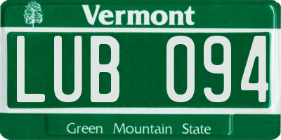 VT license plate LUB094