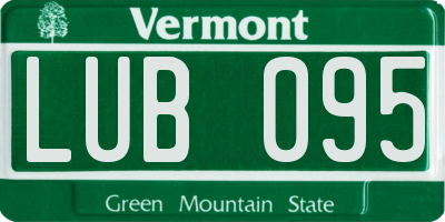 VT license plate LUB095