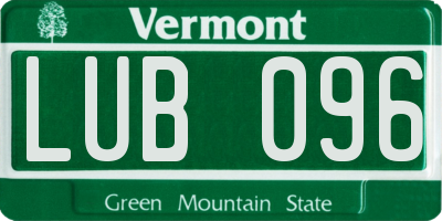 VT license plate LUB096