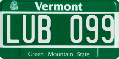 VT license plate LUB099